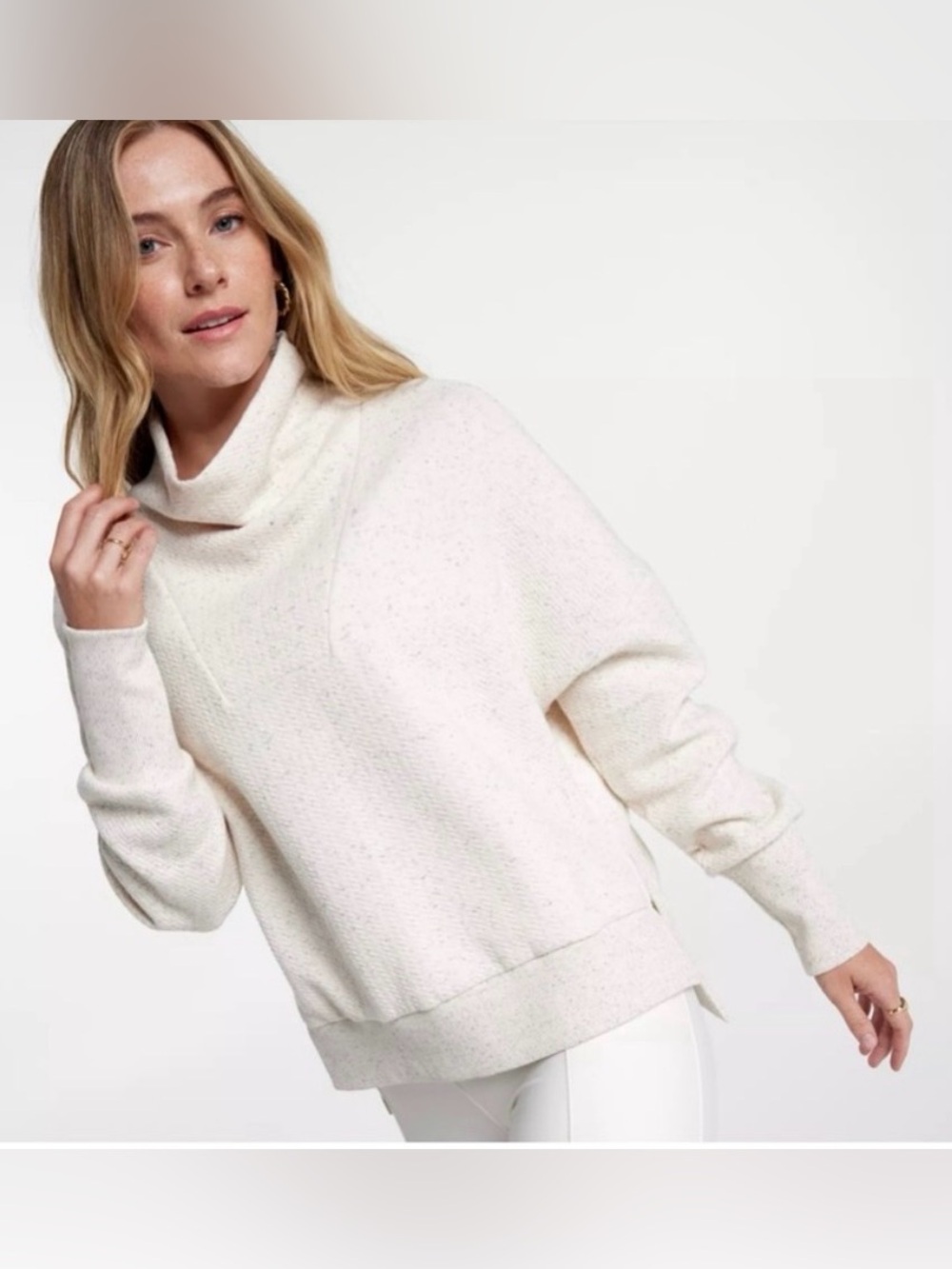 EUC Calia Women's Cream Turtleneck Cozy Sweater in Blush Size XL